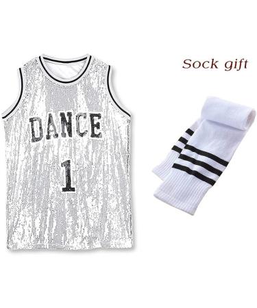 LOLANTA Girls Sequin Dance Dress 6-7 Silver - Hip Hop Jersey Tank Top for Jazz & Cheerleading - Buy Online on GoSupps.com