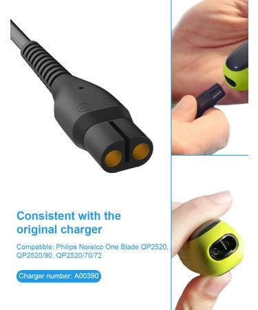 Philips One Blade Charger Replacement Power Cord - Compatible with Norelco Oneblade QP2520, 5FT Cable - Buy Online on GoSupps.com