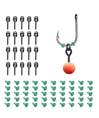 Ottymo 20 pieces of screw bait and 50 pieces of hook stopper bait screws permanently stainless hook boilies screw high toughness thread bait bait ring carp fishing accessories for fishing hooks - Buy Online on GoSupps.com