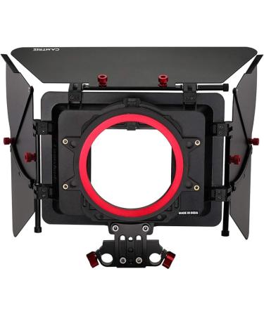 Camshade Video Matte Box for Lenses Upto 105mm Diameter. Top, Extendable Side Flags & Knicker-Complete Protection from Flares. 4x4 Filter Holder, 15mm Rod Adapter & Tool-Less (MB-CMS)