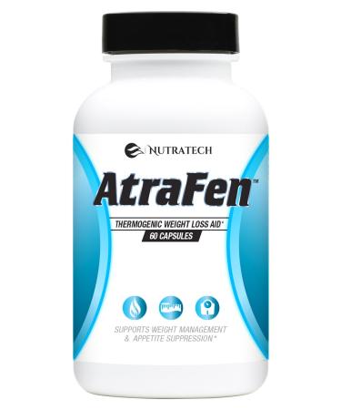 Nutratech Atrafen Powerful Fat Burner and Appetite Suppressant Diet Pill System for Fast Weight Loss for Women and Men. 60 Count.