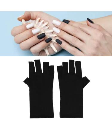 Fingerless UV Protection Manicure Gloves 2 Pairs UV Gloves Excellent Elasticity Art UV Blocking Gloves for Nail Gel Dryer Professional Fingerless Gloves for Protecting Hands from UV Nail Lamp Black - Buy Online on GoSupps.com