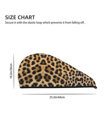 Rough Leopard Print Coral Velvet Dry Hair Cap | Perfect for Home Travel Pools Beaches & Baths - Buy Online on GoSupps.com