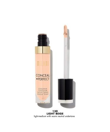 Milani Conceal + Perfect Longwear Concealer - Light Beige (0.17 Fl. Oz.) | Vegan & Cruelty-Free Liquid Concealer for Dark Circles & Blemishes - Buy Online on GoSupps.com