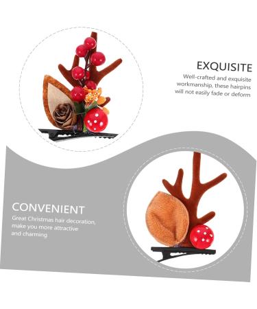 FRCOLOR 2 Pairs Hairpin Holiday Hair Clips Christmas Deer Hair Clip Christmas Hair Clips for Kids Hair Gems for Women Xmas Hair Accessories Non-woven Fabric Delicate Crocodile Skin Miss - Buy Online on GoSupps.com