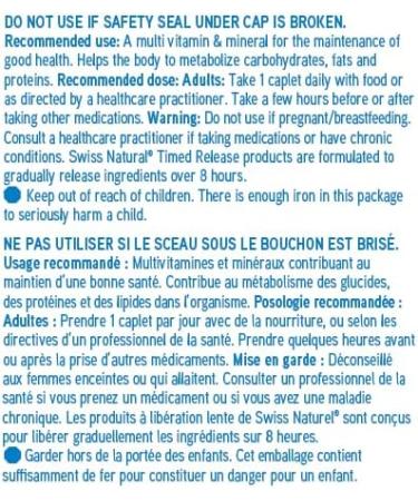 Swiss Natural Timed Release Swiss One 50 | All in One Multi Vitamin & Mineral with B Vitamins | Daily Maintenance for Overall Health | No Additives (72 Caplets) | Pack of 3 - Buy Online on GoSupps.com