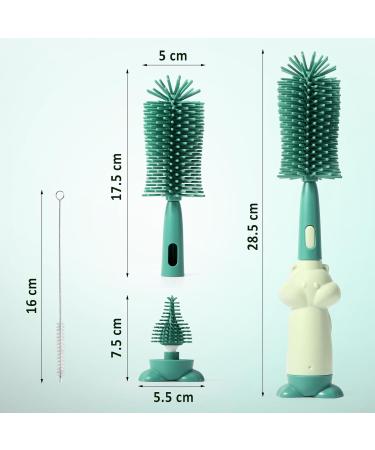 Buy Diboniur 3-in-1 Baby Bottle Brush - Durable Silicone Cleaner for Bottles & Cups | Scratch-Resistant & Easy to Use - Buy Online on GoSupps.com