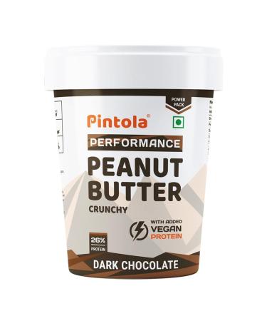 Pin'tola Plant Protein Peanut Butter Dark Chocolate Crunchy 1kg 26% High Protein 5g Fiber Vegan Protein Gluten Free Zero Trans Fat Nut Butter.
