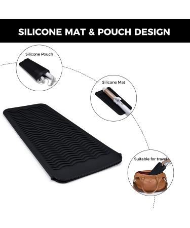 AOKLANT 2 Pack Heat Resistant Silicon Mat Pouch for Curling Iron & Hair Styling Tools - Black (2 Pack) - Buy Online on GoSupps.com