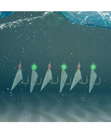 10 Pack Saltwater Surf Fishing Bait Rigs with Glow Beads and Fish Skin Feather Hooks - Sea Bass Lures AFA 6 - Buy Online on GoSupps.com