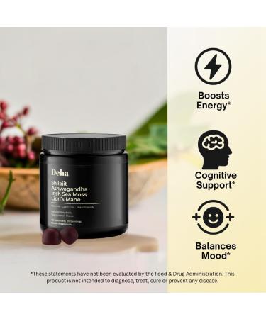 Deha Complete Wellness Bundle Shilajit Gummies Ashwagandha Bacopa Capsules 7-in-1 Immune Support Tablets & Triphala Digestive Cleanse Energy Focus Immunity & Gut Health Non-GMO Vegan - Buy Online on GoSupps.com