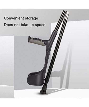 Adjustable Forearm Canes for Adults Black Folding Aluminum Crutches Lightweight Comfortable Elderly Walker Travel and Work Use - Buy Online on GoSupps.com