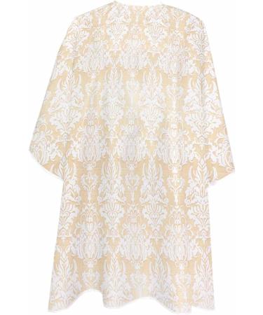 Orange Paisley Floral Barber Cape | Adjustable Hair Cutting Cape for Women Men Kids & Adults | 55x63 Inch Ethnic Tribal Boho Hairdressing Accessory - Buy Online on GoSupps.com