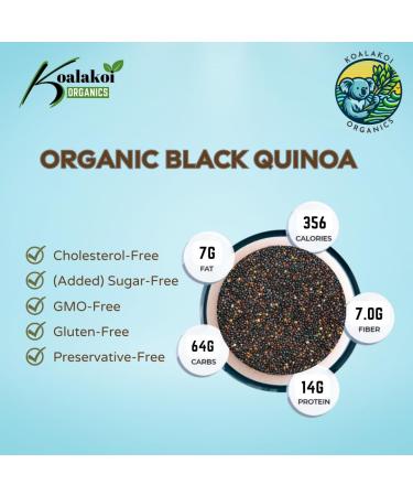 Koalakoi ORGANIC Black Quinoa grain | easy to cook gluten free healthy super nutritious grain | Natural Source of Protein Vitamins and Antioxidants (1.8kg) - Buy Online on GoSupps.com