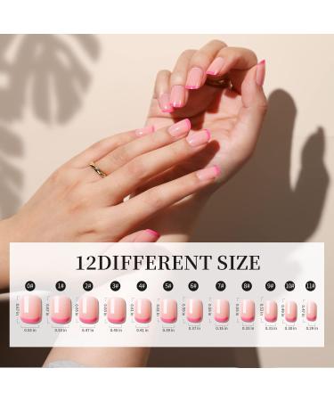FANDAMEI 12-Pack Short Press on Nails French Tip & Glossy False Nails - Lightweight, Natural, Full Cover with Glue - Buy Online on GoSupps.com
