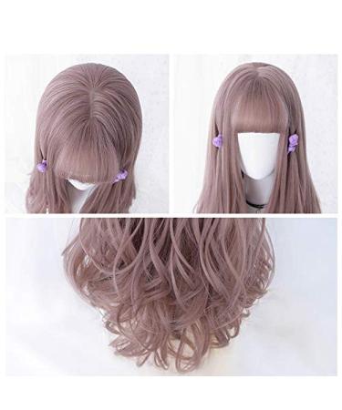 Shop BGHJUE Pink Purple Long Wavy Heat Resistant Synthetic Wig - 55cm Ombre Women's Hair - Buy Online on GoSupps.com