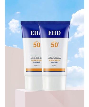 EHD Sunscreen Sunscreen for Face Spf 50 EHD Sunscreen Cream Sunscreen Spf 50 for Face Natural Sunscreen for Face Women Fast Absorption & No Sticky Feeling (2Pcs) - Buy Online on GoSupps.com
