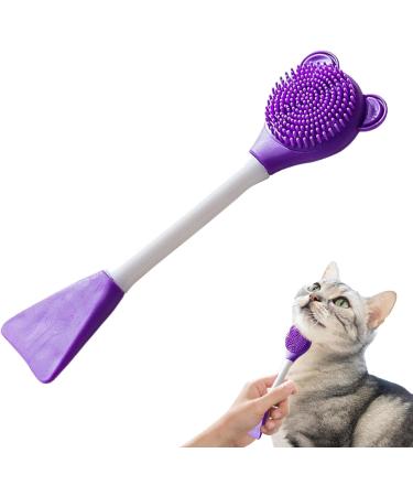 Cat Chin Scrubber - Manual Scrubber Brush for Cats Lightweight Design Soft Chin Brush for Face Jaw Chin Gums and Tongue Cleaning Purple - Buy Online on GoSupps.com