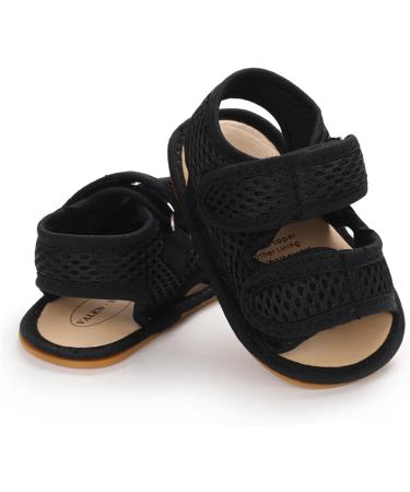 RVROVIC Baby Boys Girls Sandals | Soft Anti-Slip Rubber Sole | Toddler First Walkers 12-18 Months | Black - Buy Online on GoSupps.com