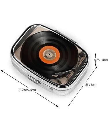 Vintage Vinyl Record Pill Case | Cute 2 Compartment Travel Pill Organizer - Perfect for Purses & Gifts - Buy Online on GoSupps.com