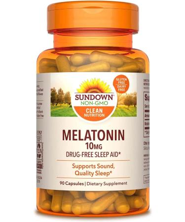 Sundown Naturals Melatonin 10 mg - 90 Capsules for Sleep Support - Buy Online on GoSupps.com