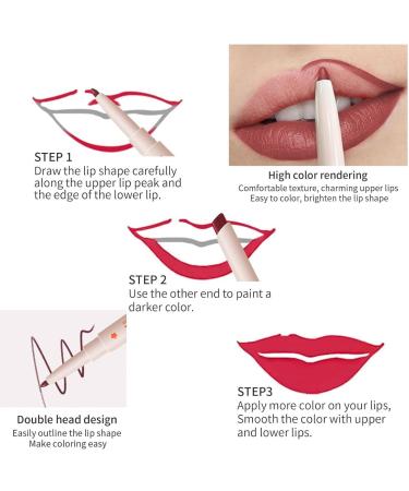 GeRRiT 2 in 1 Lipstick and Lip Liner Dual Set for Women Velvet Matte Lipstick Creamy Lip Pencil Long Lasting Smudge-Proof - Buy Online on GoSupps.com
