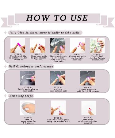 Kxamelie Long Press On Nails - 24PCs Abstract Designs Square Acrylic Nails for Women Thick Coffin Stick-On Nail Art Decoration - Buy Online on GoSupps.com