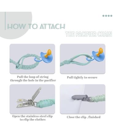 Duludulu Handmade Braided Pacifier Clip for Boys & Girls - Teething Strap & Binky Holder - Smoother Mam Clip - Perfect Baby Shower Gift - Blue - Buy Online on GoSupps.com