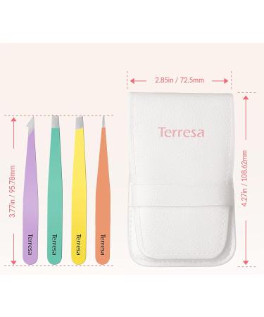 Precision Eyebrow Tweezers Set - 4-Piece Stainless Steel for Ingrown Hair Splinters Blackheads & Tick Removal - Buy Online on GoSupps.com
