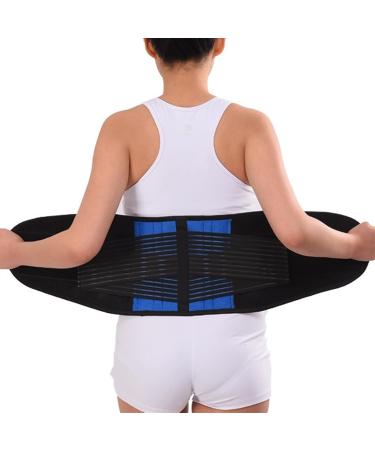 Plus Size Lumbar Pain Relief Massage Belt for Men & Women - 4X-Large Blue Back Support Brace & Posture Correction Waist Trainer - Buy Online on GoSupps.com
