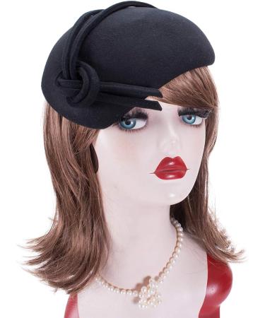 Lawliet Black Teardrop Women's Felt Fascinator Tam Beret Casque Cocktail Hat - Buy Online on GoSupps.com