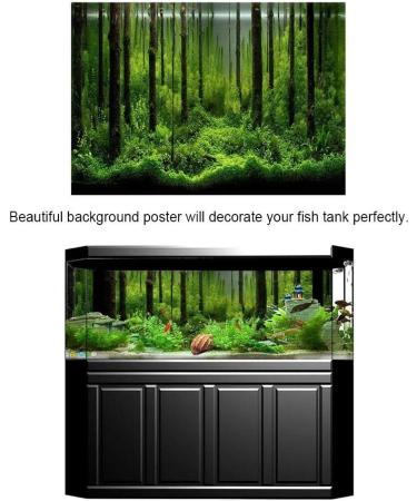 Aquarium Background Decoration PVC Adhesive Underwater Forest Tank Background Poster Double Sides Backdrop Decoration Paper for Aquarium(76 46cm) - Buy Online on GoSupps.com