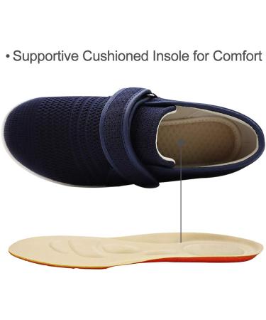 Orthoshoes Women's Edema Shoes - Breathable Lightweight Walking Sneakers for Diabetic Elderly - Navy (Size 8) - Buy Online on GoSupps.com