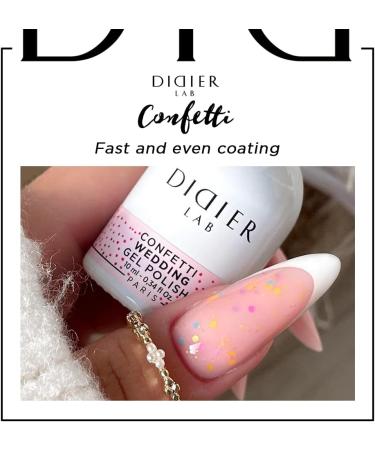 Didier Lab - Premium Gel Nail Polish Confetti - Wedding - Gel Nail Varnish - Nail Art - Long-Lasting High Gloss Wear - Easy to Apply - Gel Nails - Rich Pigment - UV/LED - Chip Resistant - Buy Online on GoSupps.com
