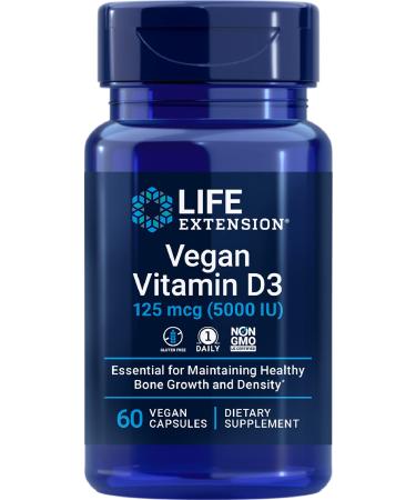 Life Extension Vegan Vitamin D3 Joint/Bone Health Immune Support Non-GMO Gluten Free 60 Count Capsules Vitamin D3 - Buy Online on GoSupps.com