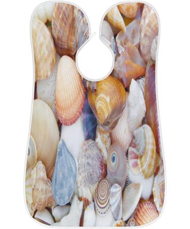 Beard Bib Apron for Men - Non-Stick Waterproof Hair Catcher & Grooming Cloth | Seashell Pattern - Buy Online on GoSupps.com