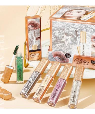 Glitter Mascara Diamond Sparkling Colorful Mascara anti-smudge sparkling colorful eye makeup tool suitable for wedding stage music festival (silvery) - Buy Online on GoSupps.com