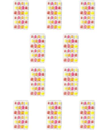 10 Set of 1 Set Fake Nails Medium Length Files Square Style Matte Press on Stick Wraps Art Decals Artificial Manicure Kit - Buy Online on GoSupps.com