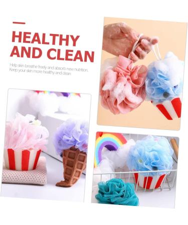 Buy 2pcs Cartoon Ice Cream Bath Balls - Soft Bath Loofah Sponges | Perfect for Men & Women | Fun Shower Puff for Relaxing Cleansing - Buy Online on GoSupps.com