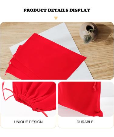VINTORKY 3pcs Hair Dryer Storage Bag Hair Blower Pouches Large Storage Bag Drawstring Pouches Flannel Red - Buy Online on GoSupps.com