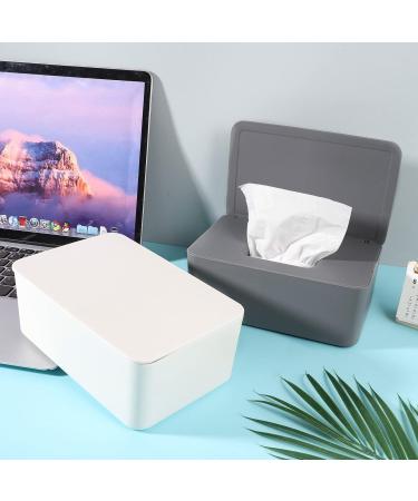2PCS Wet Wipes Dispenser Box with Lid Seal - Gray+White | Reusable & Dustproof Wipes Box for Car, Office, Home - Keep Wipes Fresh - Buy Online on GoSupps.com