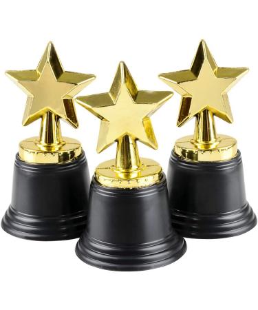 Bedwina Star Trophy Awards - Pack of 12 Bulk - 4.5 Inch Gold Trophies for Kids & Adults - Perfect for Party Favors, Props, Rewards, Competitions - Buy Online on GoSupps.com