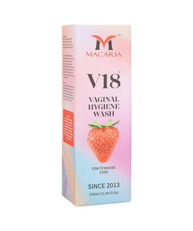 V18 Vaginal Feminine Wash - Antibacterial Intimate Hygiene pH Balance Tea Tree Oil & Strawberry Scent - Odor Protection for Women - Buy Online on GoSupps.com