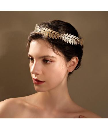 Minleer 3 Pack Roman Laurel Leaf Crown Tiara Greek Goddess Headband - Halloween Costume Accessories for Girls Women - Gold Leaf Head Wreath - Buy Online on GoSupps.com