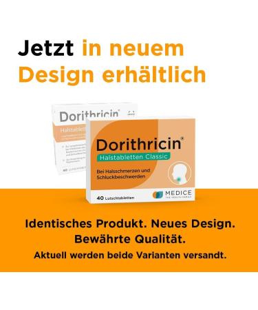 Dorithricin Halfstabicken Classic 40 Sucking Tablets for Sore Throat Relief - Mint Flavor Bacteria & Virus Defense - 1 Pack (40 Pieces) - International Shipping Available - Buy Online on GoSupps.com
