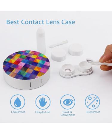 Bagea-Ka Colorful Geometric Pattern Contact Lens Case Kit | Eye Care Holder with Mirror Tweezers & Solution Bottle for Travel & Home - Buy Online on GoSupps.com