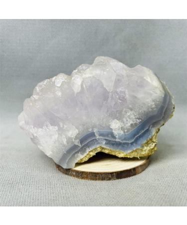 Crystal Rough Natural Gemstone Blue Lace Agate Amethyst Crystal Cluster Blue Chalcedony Specimen Reiki Rock Crystal with Stone - (Color: Weight 575g 110mm) - Buy Online on GoSupps.com