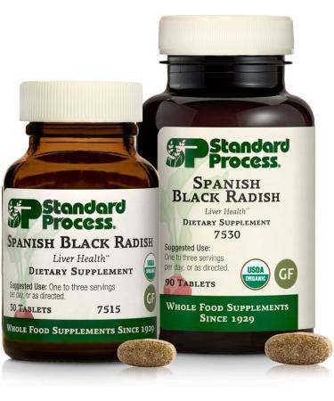 Standard Process Spanish Black Radish Whole Food Detox Digestive Health Gallbladder Support with Honey and Vitamin C - Vegetarian Gluten Free - 90 Tablets - 4.16 Oz - Buy Online on GoSupps.com