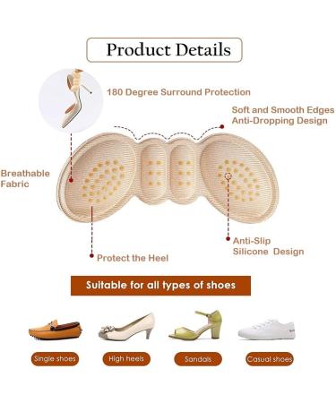 FonsBleaudy Heel Cushion Inserts - 2 Thin 1 Thick Shoe Pads for Loose Shoes, Inserts Grips Liners, Heel Blister Protectors - Women Men - Buy Online on GoSupps.com