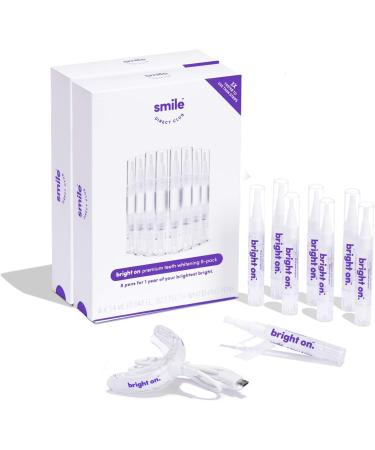 SmileDirectClub Teeth Whitening Kit with LED Light - 8 Pack Gel Pens - Professional Strength Hydrogen Peroxide